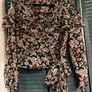 ASOS New Look Ruffled Wrap Blouse